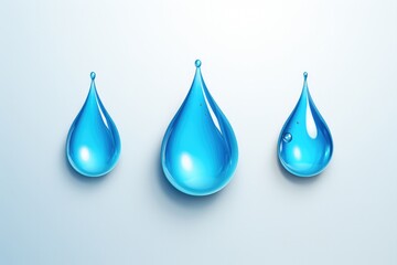 Water drops 3D render image isolated on clean studio background