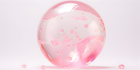 pink bubble isolated on white background