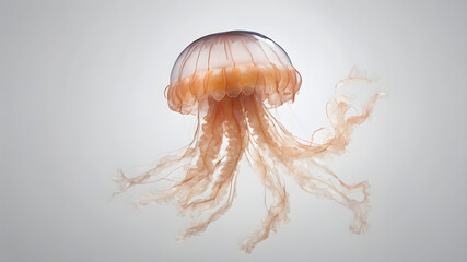 Jellyfish in blue water, Jellyfish in wallpaper, jellyfish images background. Jellyfish on a white...