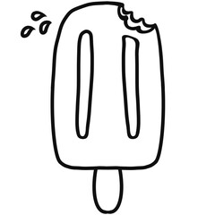 Ice cream outline illustration set and   hand drawn cartoon.
