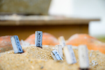 Numbers on incense sticks after burning