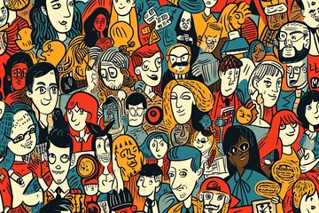 Fototapeta premium Cartoon cute doodles of business professionals in action, including confident presenters, hardworking teams, and successful entrepreneurs, Generative AI