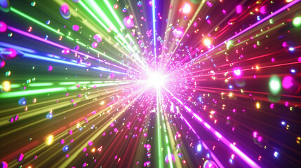 Fototapeta na wymiar Colorful Disco Rays Stars Burst Psychedelic Motion Background Loop Roll Right. Stars background. 