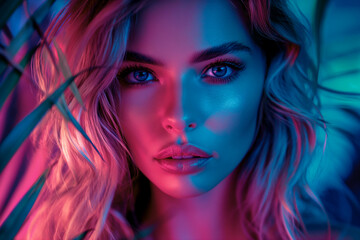 Naklejka premium woman in dark night forest in the dark