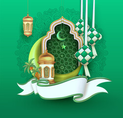 Beautiful Eid Mubarak Design islamic - 722780054