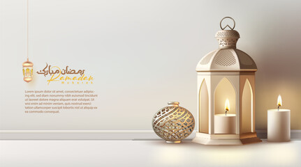 3d realistic Islamic background for Ramadan Eid Mubarak Islamic New Year and Islamic Holiday Event - 722780209
