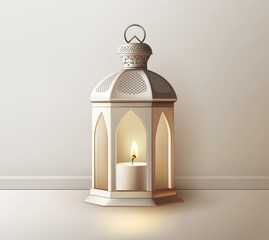 3d Lantern with candle lamp, Arabic decoration - 722780453