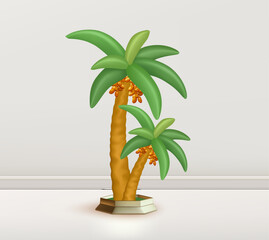 3d illustration of Ramadan date palm trees - 722780475