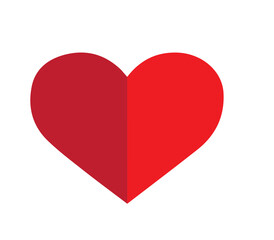 red heart isolated on white