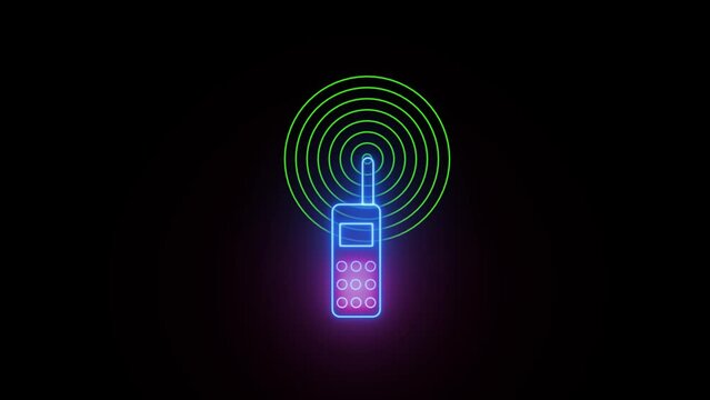 Neon multicolored wireless mobile network. An example of sharing a mobile network in vector form.