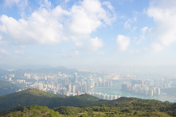 Panoramic view at Shek Lung Kung in Autumn , New Territories, Hong Kong