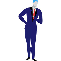 Business man welcome vector icon on white