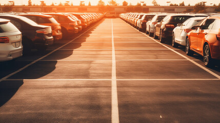 cars parked in row on outdoor parking