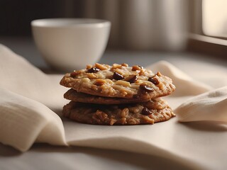Oatmeal raisin cookies. Delicious traditional oatmeal cookies.