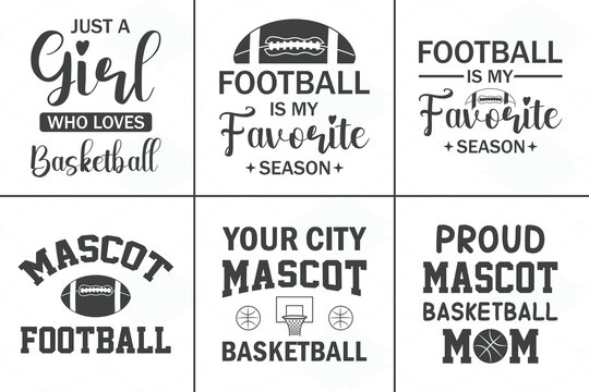 Football t-shirt design collection, Basketball SVG Bundle, Basketball Quotes SVG,