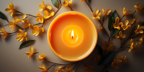 a spa candle isolated modern style background
