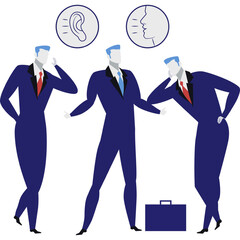 Business team work communication skill vector icon