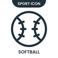 Softball vector line icon design