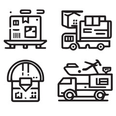 transportation icons set