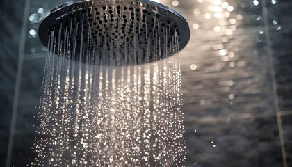 Nice metallic chrome shower with adjustable water spraying