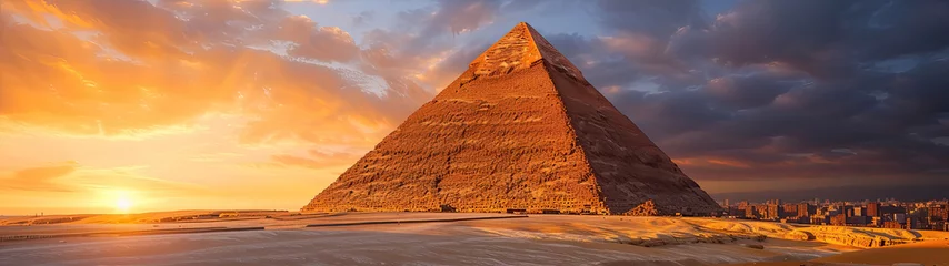 Rolgordijnen Cappuccino The Pyramids of Giza, Egypt