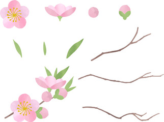 桃の花のパーツ
