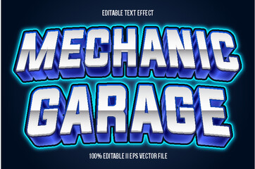 Mechanic Garage Editable Text Effect 3d Emboss Gradient Style