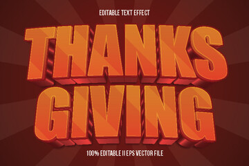 Thanks Giving Editable Text Effect 3d Emboss Gradient Style