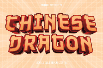 Chinese Dragon Editable Text Effect 3d Emboss Gradient Style