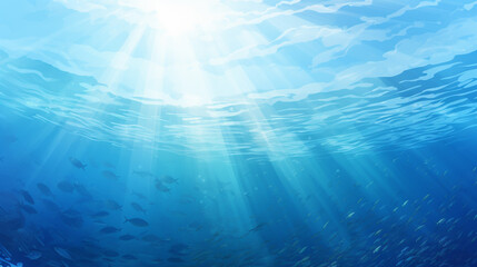 underwater sea deeb sea deep blue sea - obrazy, fototapety, plakaty
