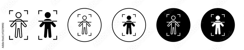 Poster body scan vector icon set collection. body scan outline flat icon.