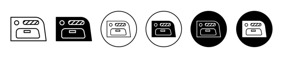 car glove compartment vector icon set collection. car glove compartment Outline flat Icon.