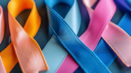 Cancer Awareness Ribbon Colorful Ribbons World Cancer Day
