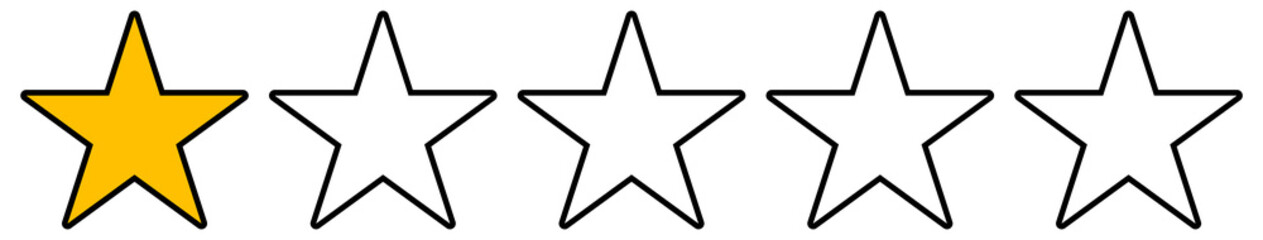 1 von 5 Sternen - Bewertung, Feedback oder Zufriedenheit