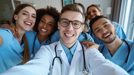 diverse group of young medical professionals