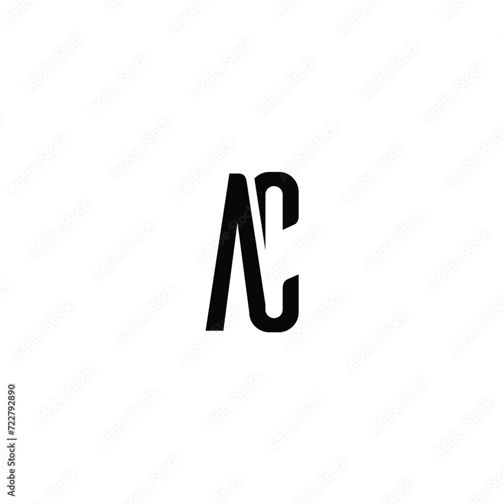 Fototapete ac ca a c letter logo design icon vector symbol. ac elegant logo template in gold color, vector file