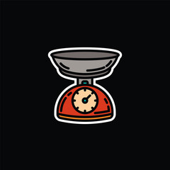 Original vector illustration. The contour icon of the scales.