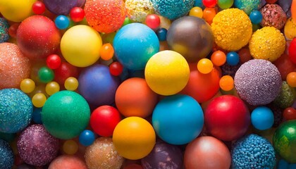 Fototapeta na wymiar Colorful Balls Background: Vibrant and Playful Design Palette