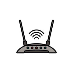 Fototapeta premium Original vector illustration. Wi-Fi router. A contour icon.