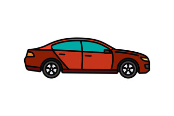 Fototapeta na wymiar Original vector illustration. A passenger car. A contour icon.
