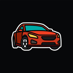 Original vector illustration. A passenger car. A contour icon.