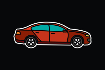 Fototapeta na wymiar Original vector illustration. A passenger car. A contour icon.