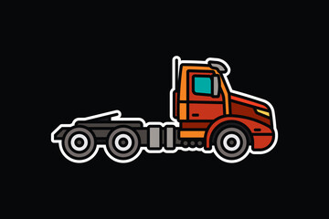 Original vector illustration. A large truck. A contour icon.