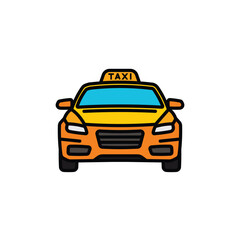 Original vector illustration. A taxi car. A contour icon.