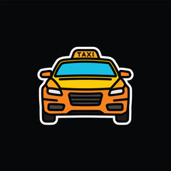 Original vector illustration. A taxi car. A contour icon. © artmarsa