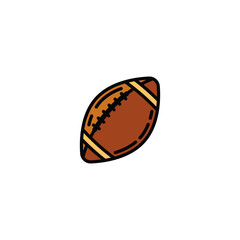 Original vector illustration. A contour icon. An American football ball.