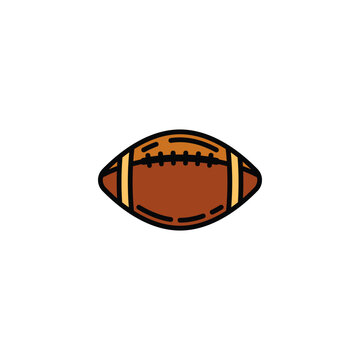 Original vector illustration. A contour icon. An American football ball.