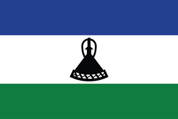 Flags of Lesotho. Flat element design. National Flag. White isolated background 