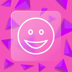 Laughter line icon. Emoji, communication, chat, correspondence, forum, online, Internet. Glassmorphism style. Vector line icon for business and advertising