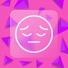 Sadness line icon. Emoji, communication, chat, correspondence, forum, online, Internet. Glassmorphism style. Vector line icon for business and advertising